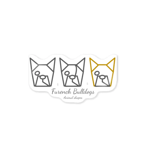 Furench Bulldogs Animal shapes Sticker