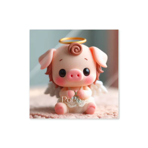 Cute Pig Angel "PoPo"   SN001 Sticker