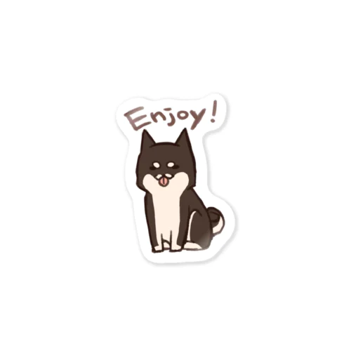 ゆるしば(黒) Sticker