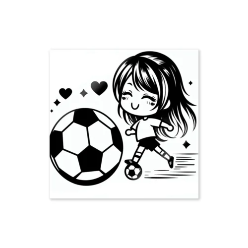 女の子サッカー ステッカー