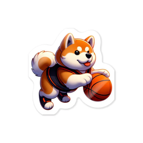秋田犬×バスケットボール Sticker