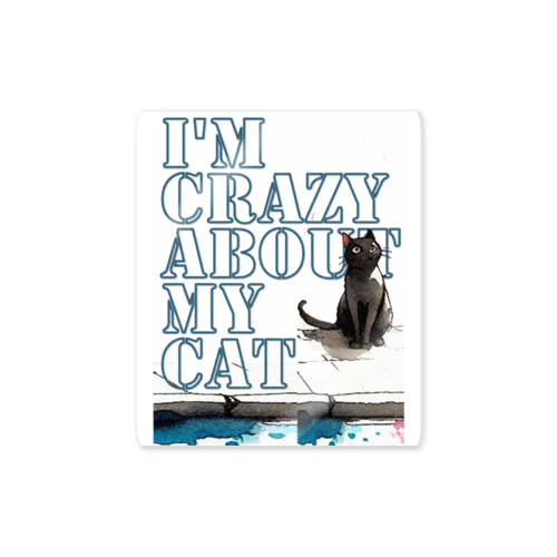I'm crazy about my cat.５ ステッカー