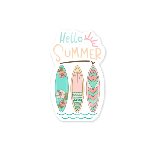 Hello Summer タイポグラフィ グラフィックデザイン Sticker