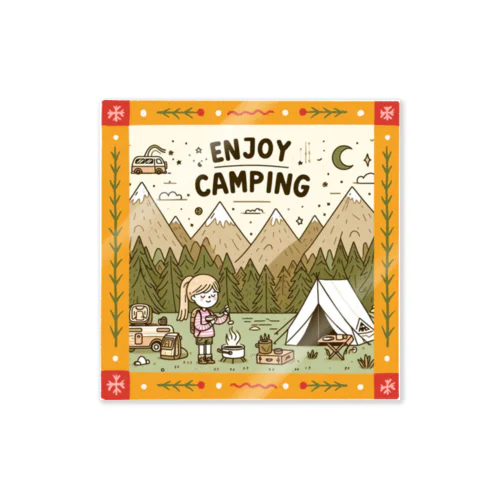 【Enjoy Camping】キャンプを楽しむ Sticker