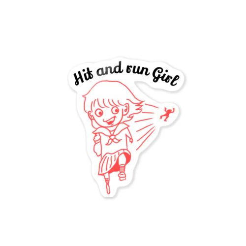 Hit and run Girl Sticker