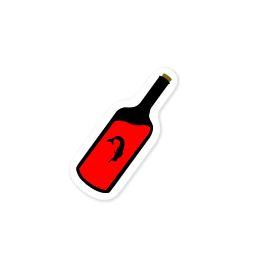 ワインボトル人魚 シルエット Sticker