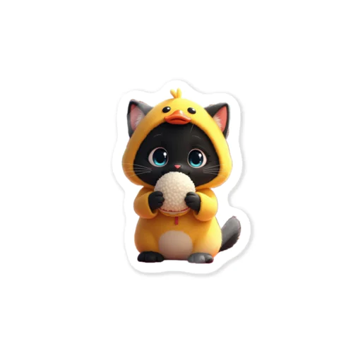 おにぎり大好き黒猫ちゃん🐾🍙 Sticker