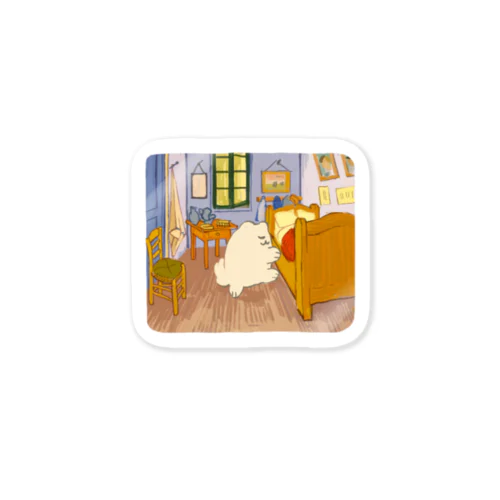 ゴッホの寝室ポメ Sticker