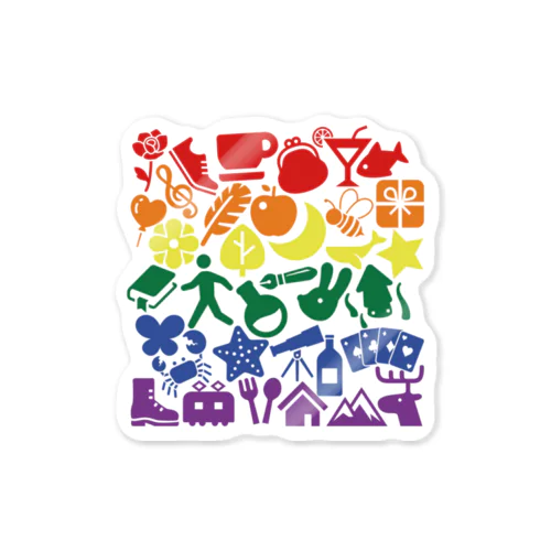 シルエット-LGBTQ color Sticker