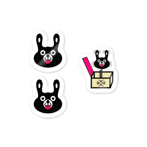 BLACK BUNNY 001 てへぺろ MINI Sticker