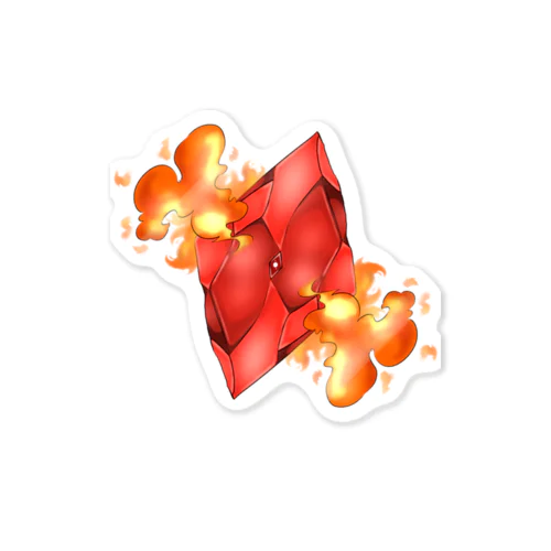 フェイクディガー「炎の赤い宝石」 Sticker