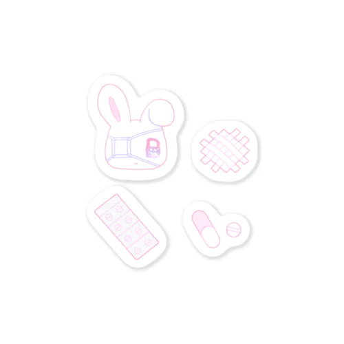 あくむ病院-ピンク Sticker