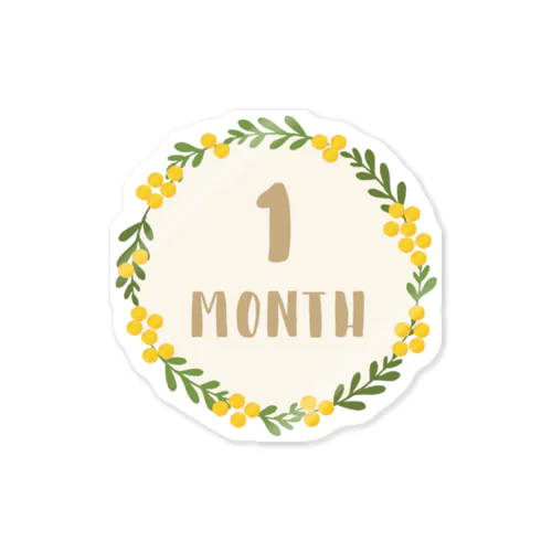 1month_ミモザ Sticker