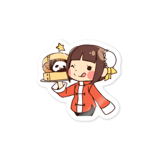 チャイナガール&パンダ Sticker