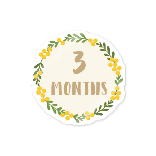 3months_ミモザ Sticker