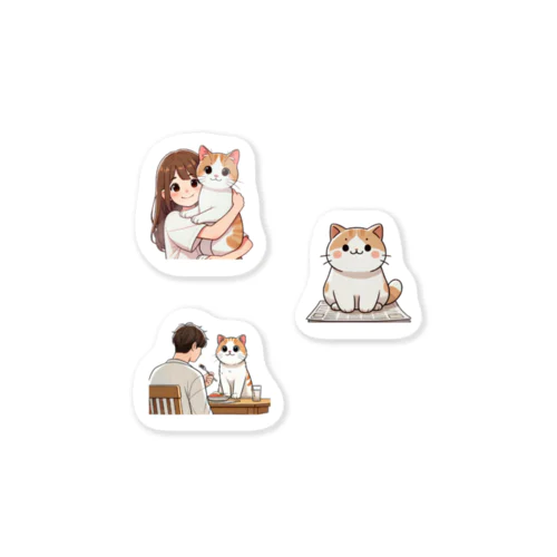 猫のフレークシール1 Sticker