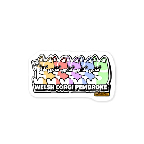 カラフルコーギー Sticker