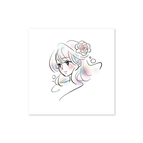 シャボンの女の子 Sticker