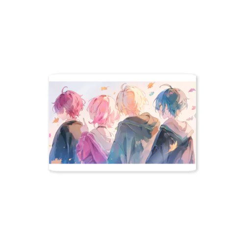 カラフルな後ろ姿 Sticker