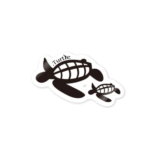 Turtle-Black Sticker