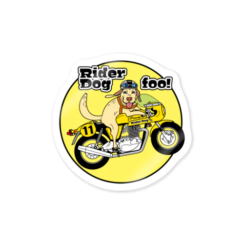 ライダー犬フー Cafe Racer イエロー Sticker