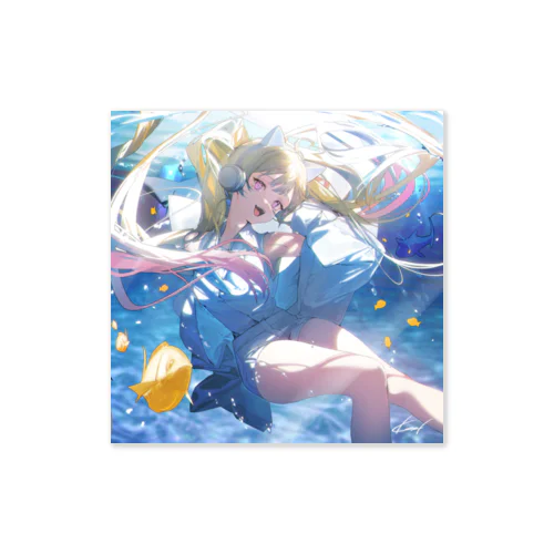 猫乃志 もべฅ''_illustration by 二色こぺ  Sticker