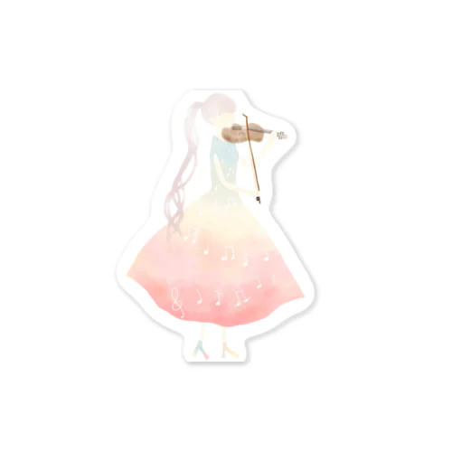 バイオリンを弾く女の子 Sticker