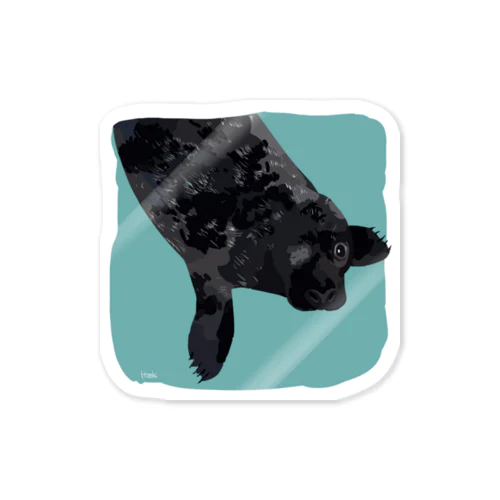 キュートなウィンクするアザラシ Sticker