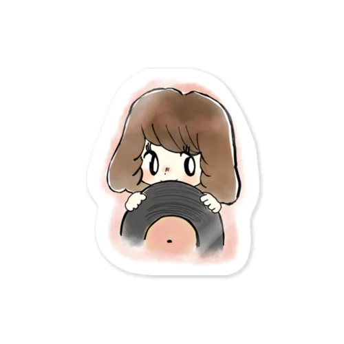 レコード女子 Sticker