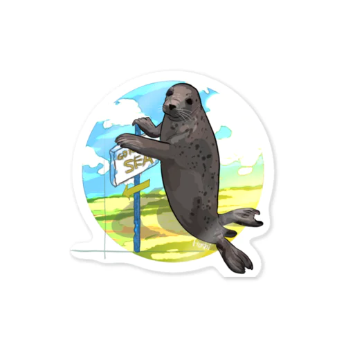 The Gray Seal Stood Up Sticker