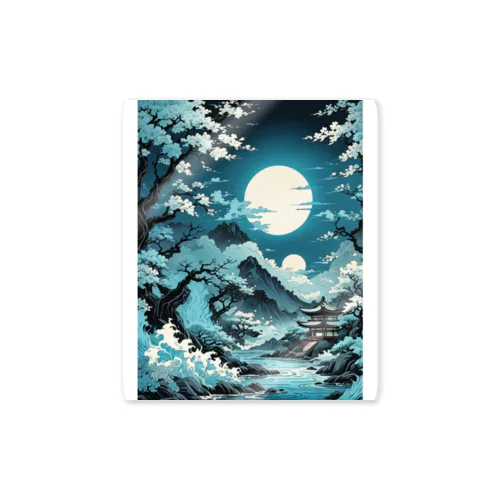 青の月-BLUE MOON_ Sticker