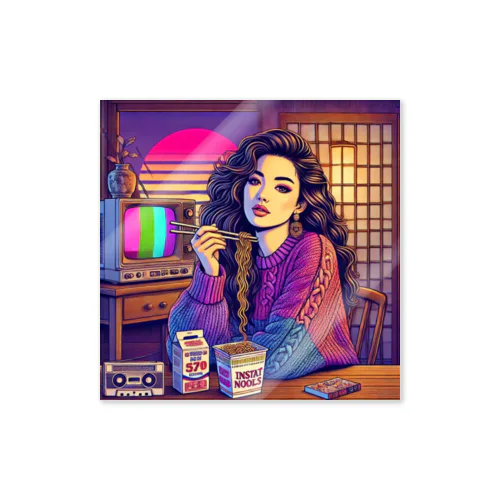 City Pop Night – Midnight Ramen Sticker