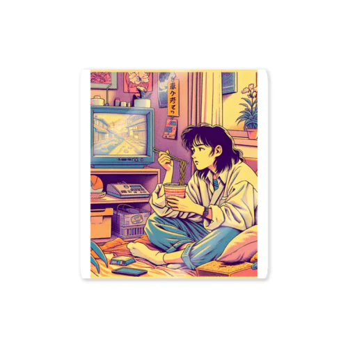 Twilight Nostalgia – 夕暮れラーメンとレトロな記憶 Sticker