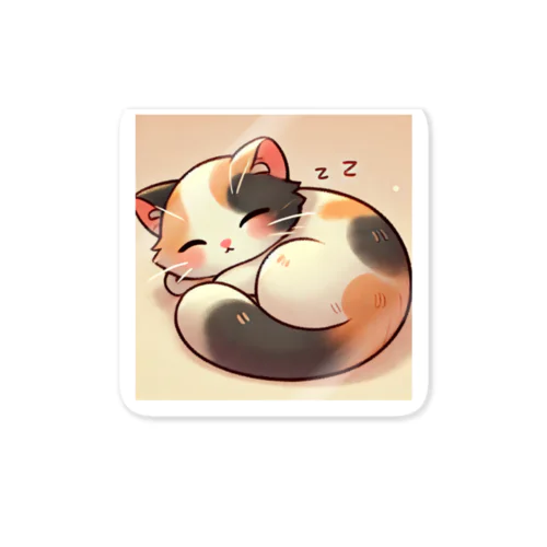 まるねこ – ふんわり三毛猫 Sticker