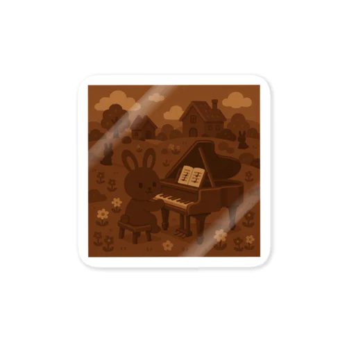 チョコピアノを弾く♪ビターチョコうさの国🍫🎹🐇 Sticker