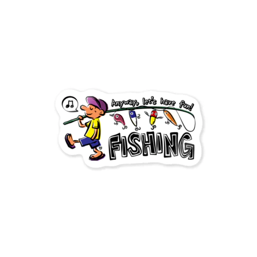 釣りをとにかく楽しもう!_カラフル 스티커