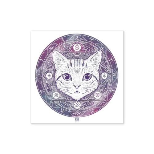 猫ミュレット【かわいい開運ステッカー】猫グッズ Sticker