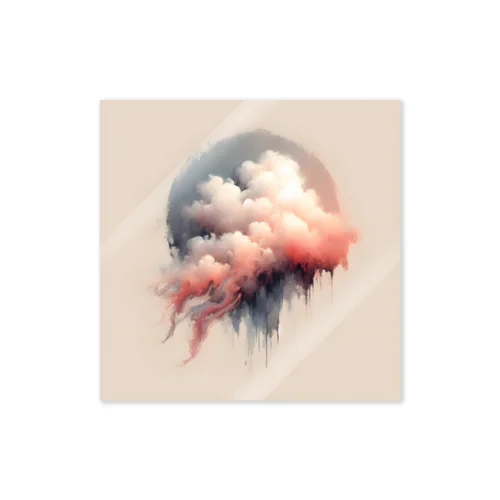 雲の断片を描くミニマルな形 Sticker