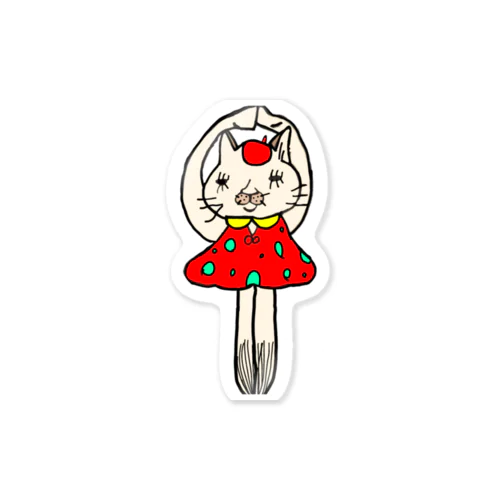 わしねこ　きのこのフリしたねこちゃん Sticker