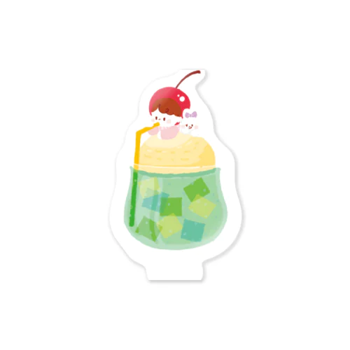 ハルとミミちゃんのメロンソーダ Sticker