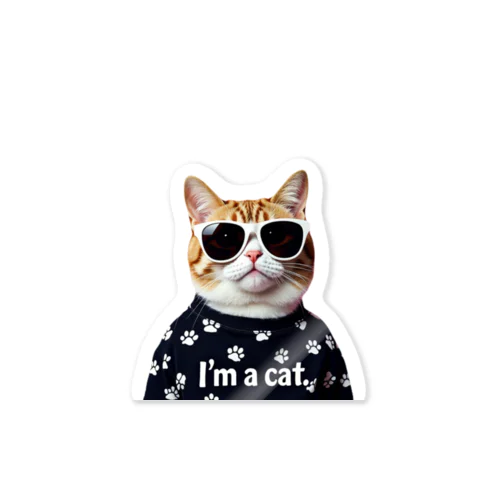I'm a cat -Ginger White-No,2 Sticker