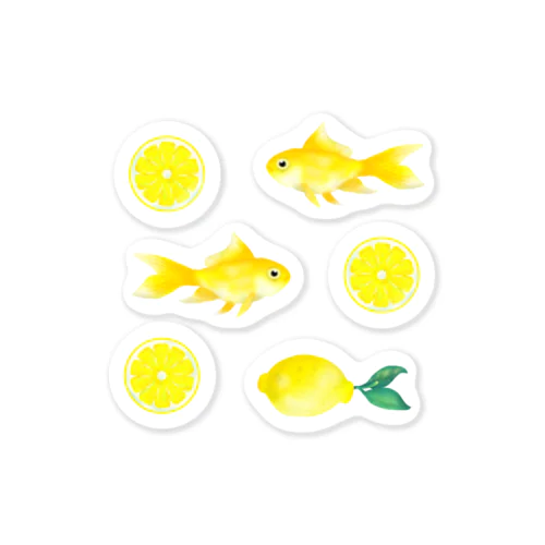 レモン&金魚 ステッカー