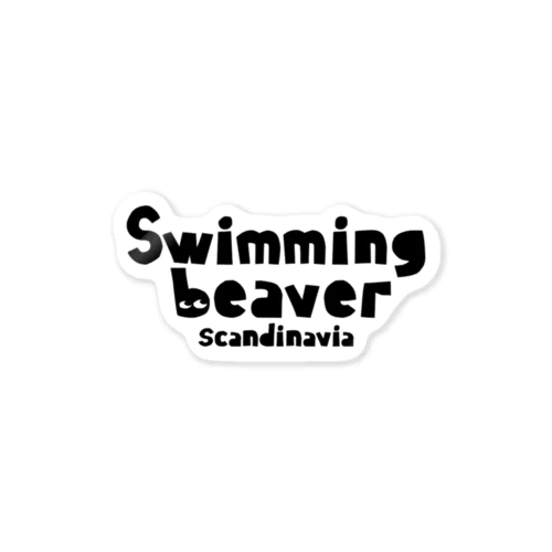 swimming beaver scandinavia Sticker