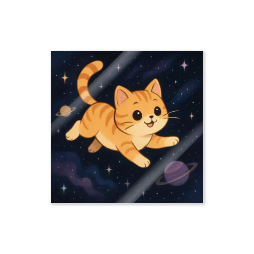 宇宙を泳ぐやるにゃんこ Sticker