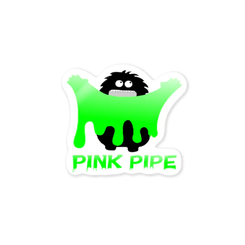 PINK PIPEスライムモンスター緑 Sticker