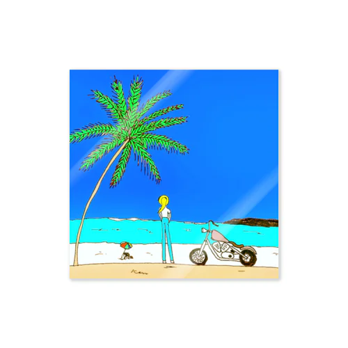 on the beach ステッカー