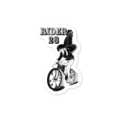 rider28 #1 (black ink) Sticker