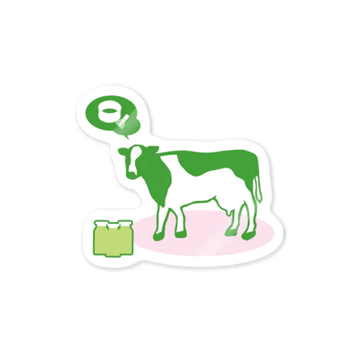 Cow MATCHA GREEN TEA Sticker