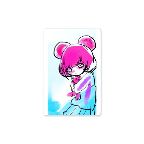 pink @teddy Sticker