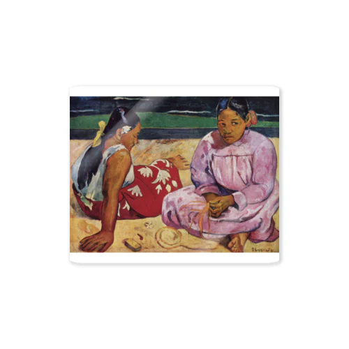タヒチの女(浜辺にて) / ポール・ゴーギャン(Tahitian Women on the Beach 1891) ステッカー